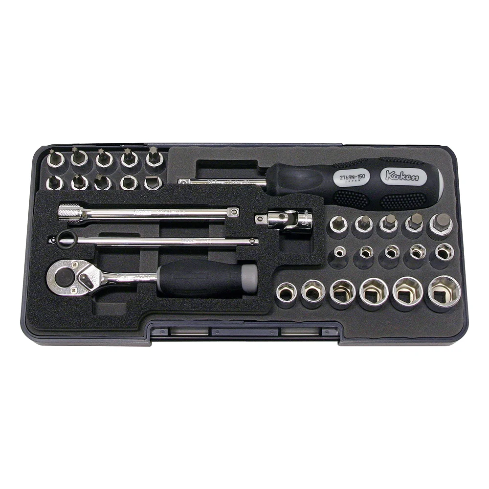 1/4" steckschlüsselsatz in kunststoffkassette