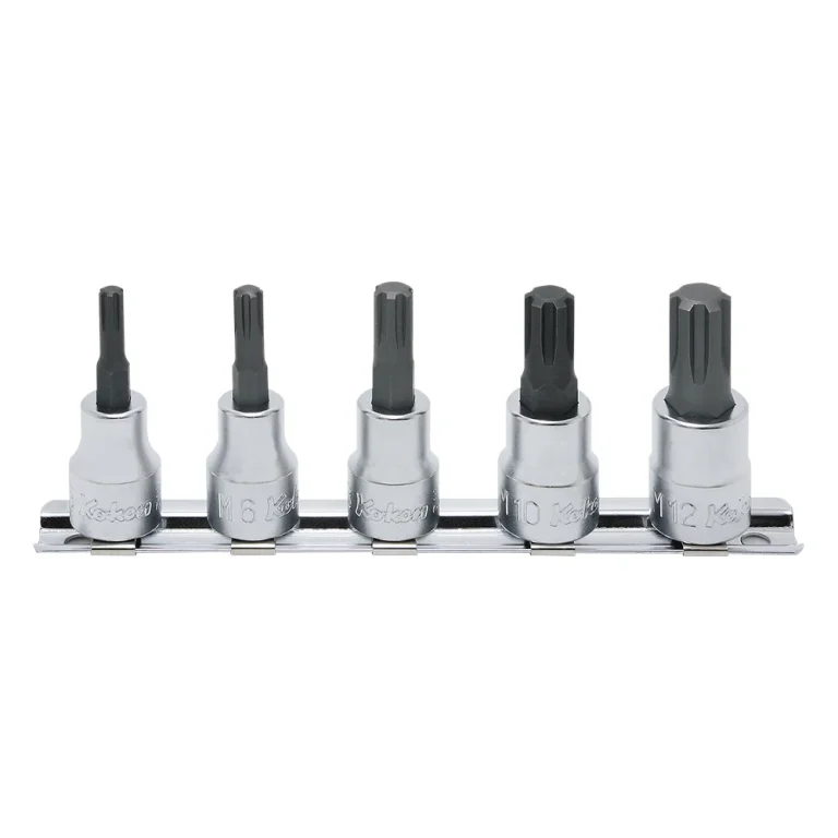 3/8" ribe bit steckschlüssel, 5teiliger satz auf halteschiene