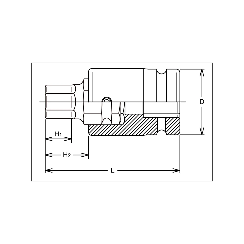 1'' schlagschrauber klingenhalter mit innensechskant bit, 105 mm