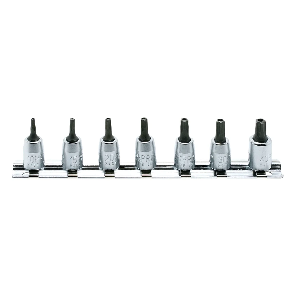 1/4'' tamper resistant torx® bitsatz, 7 teiliger satz auf halteschiene