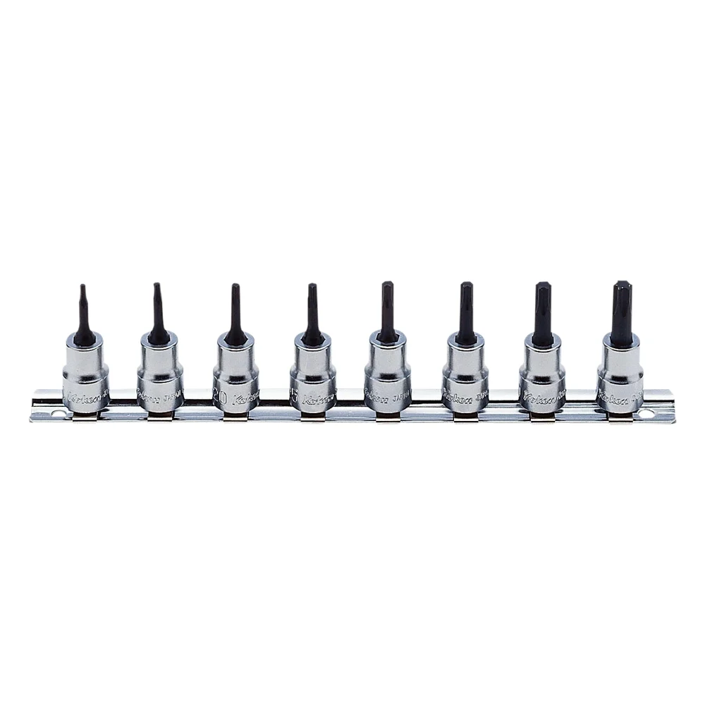 3/8'' TORX®-Bitsatz, 8-teiliger Satz auf Halteschiene