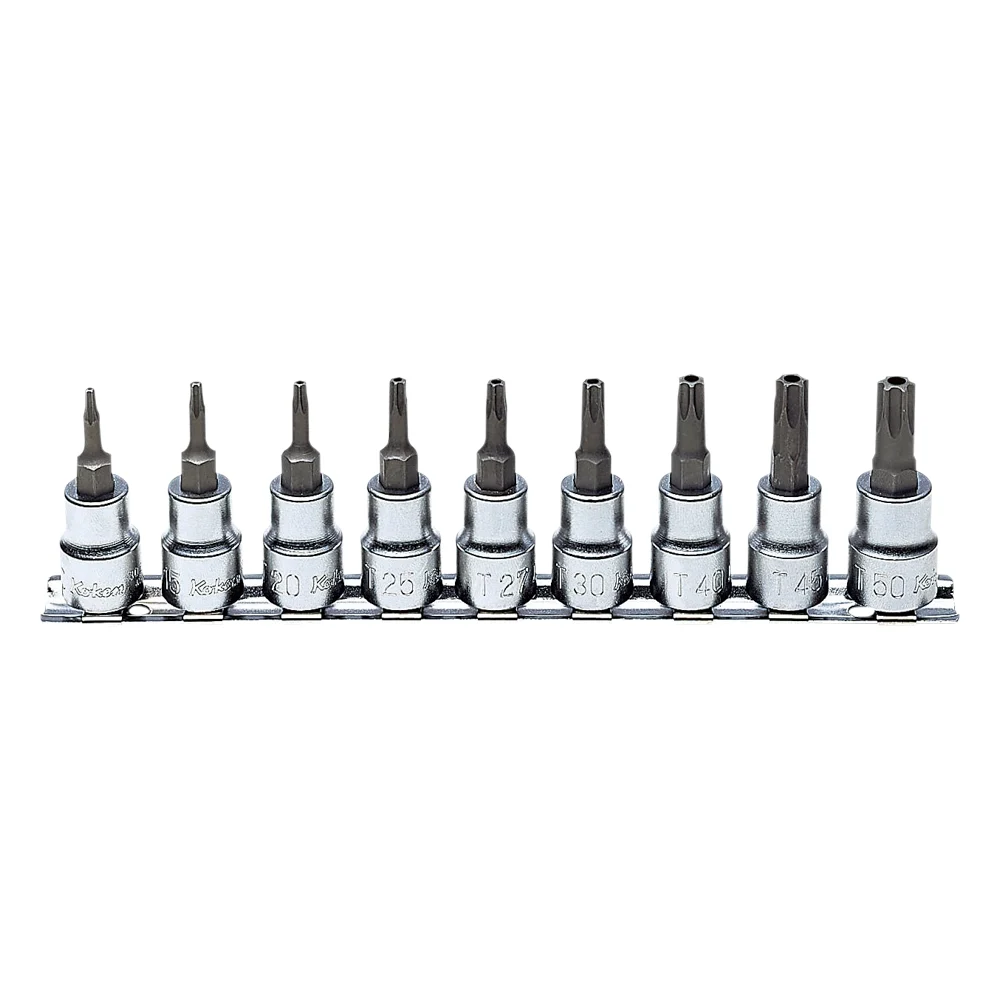 3/8'' Tamper-Resistant TORX®-Bitsatz, 9-teiliger Satz auf Halteschiene